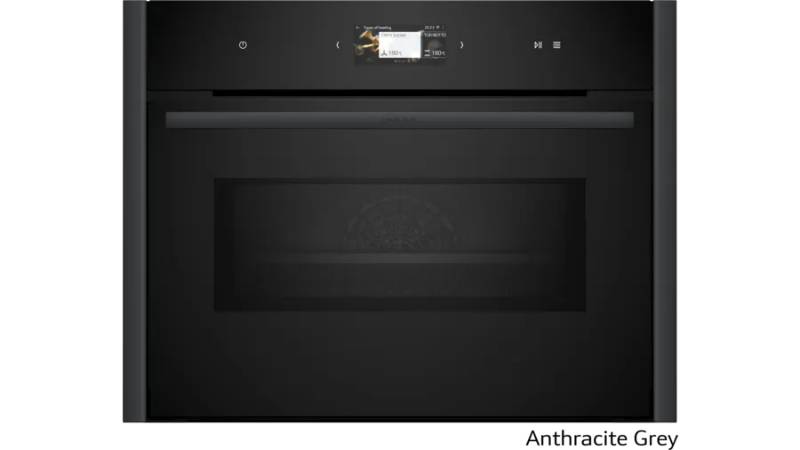 Compact 45cm ovens with Microwave Grey trim