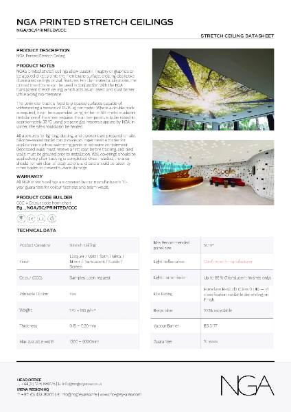 NGA PRINTED STRETCH CEILINGS