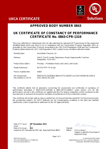 Astro PFP FR Acrylic UKCA (CoC)