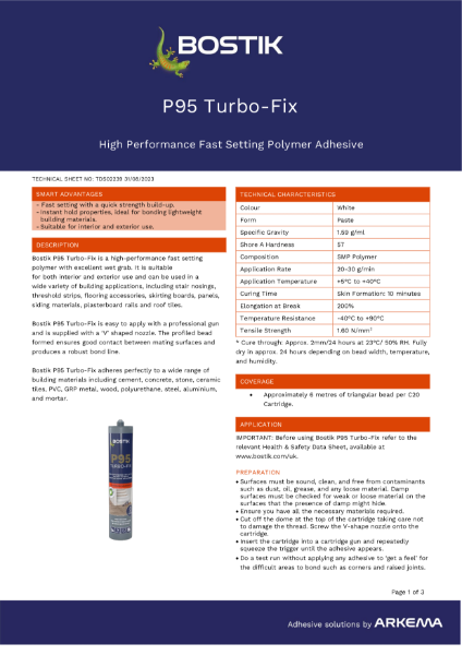 Bostik P95 Turbo-Fix TDS
