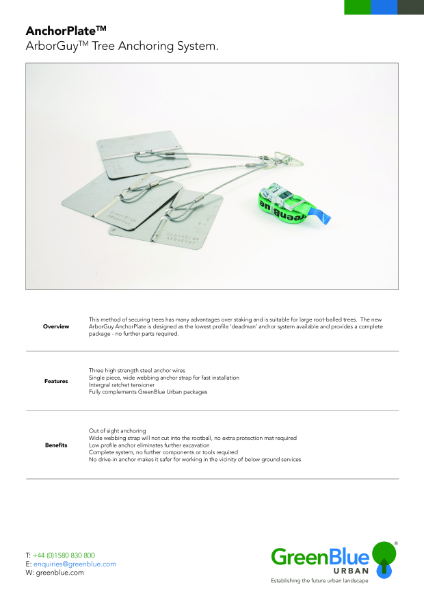 ArborGuy Tree Anchoring System datasheet