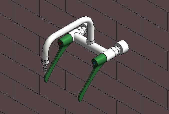 Wall Mounted Mixing Faucet for Exposed Piping