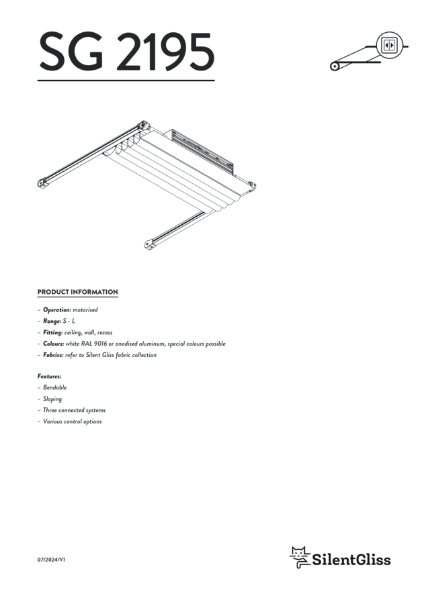 Silent Gliss SG 2195 Wintergarden Shading System, motorised