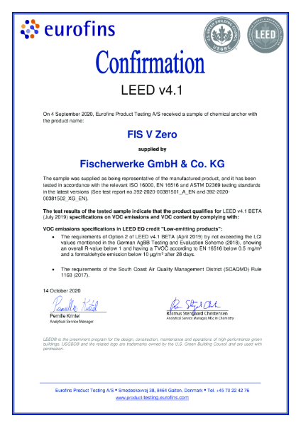 eurofins Confirmation LEED v4.1