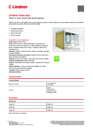 Lindner Cube duo - Datasheet
