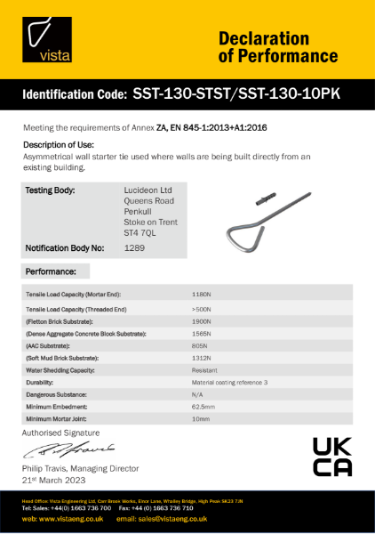 SST-130-STST Declaration of Performance