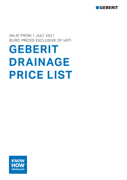 Drainage Price List - July 1st 2021 EURO