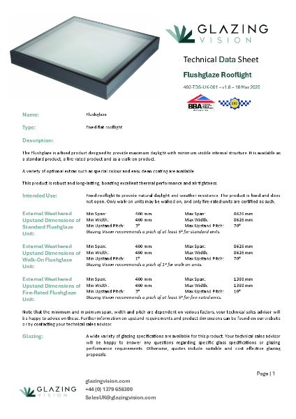 Fixed Flushglaze Data Sheet