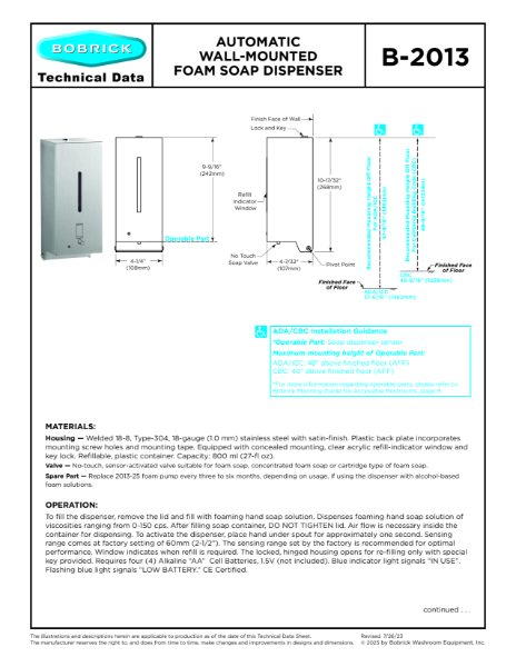 Automatic Wall-Mounted Foam Soap Dispenser - B-2013