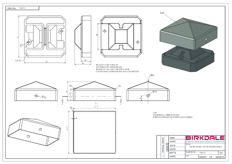 DuraPost® Cap with Brackets