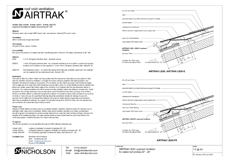 AIRTRAK LB Technical Data Sheet