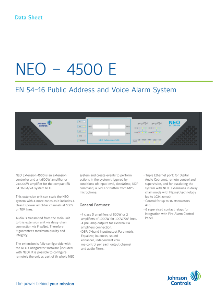 590.001.003 NEO4500E Extension Controller + 4x500w Amplifier