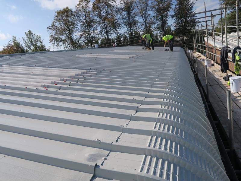 Metalseal metal roof coating installation