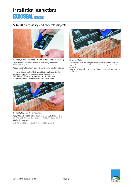 Pro Clima Extoseal Encors Installation Instructions