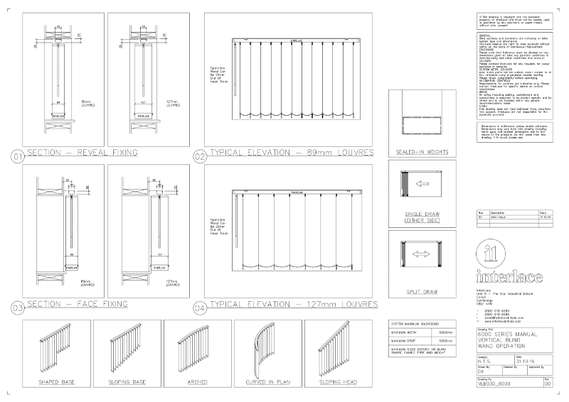 6000 Series Vertical Blind - Drawing Manual Mono Wand