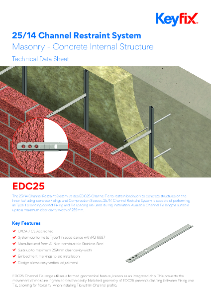 25-14 Channel Restraint System (Concrete) - Datasheet