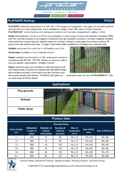 Playsafe RoSPA Railings