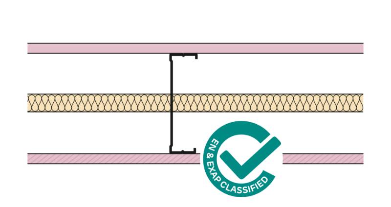Siniat Single Frame Metal Stud Partition CS14R-15F#15FMR-25G - Metal Stud Partitioning