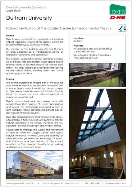 Natural ventilation at Durham University