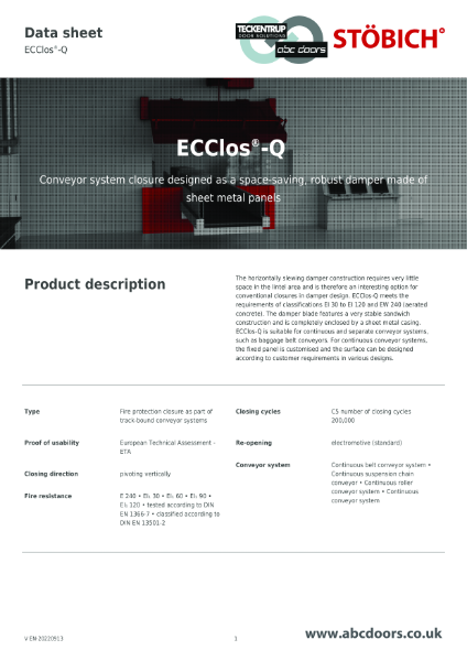 Stöbich System: ECClos®-Q (Technical Data)