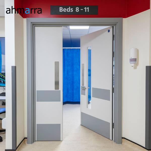 Unequal Pair of Fire Doors | Healthcare Range - Timber Doorsets 