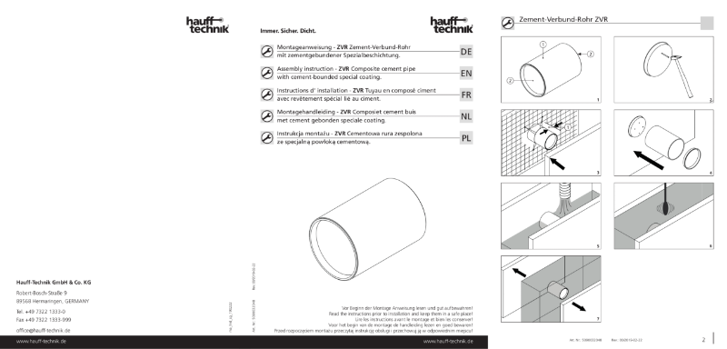 Cement-Coated Wall Sleeve - Assembly Instructions