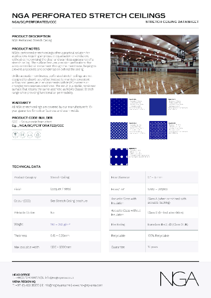 NGA PERFORATED STRETCH CEILINGS