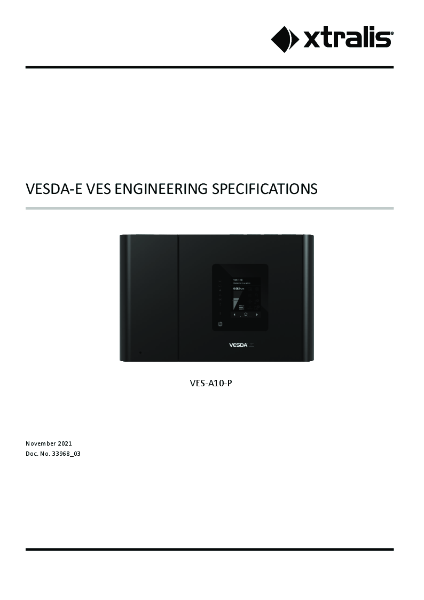XTRALIS VESDA VES Engineering Specification