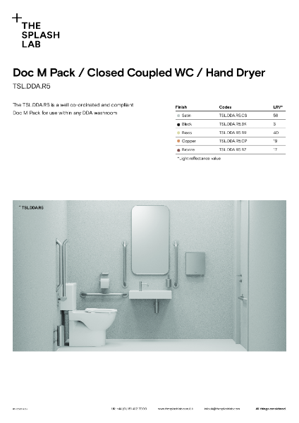 DDA Doc M Pack / Close Coupled WC / Hand Dryer