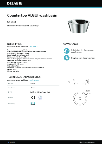 ALGUI basin 120112 data sheet