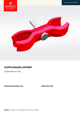 Kopplingsklammer Produktblad