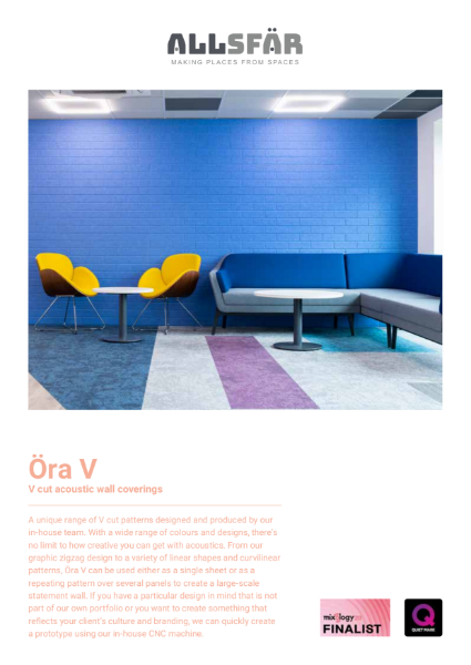 Specification Sheet for Ora V Acoustic Wall Panels