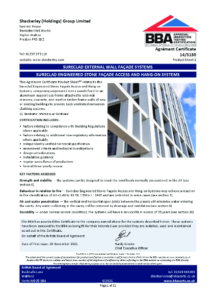 BBA Agrément Certificate