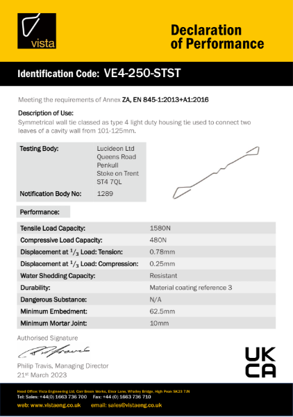 VE4-250-STST Declaration of Performance