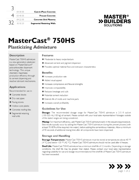 mastercast-750hs-tds
