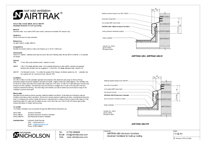 AIRTRAK AB2 Technical Data Sheet