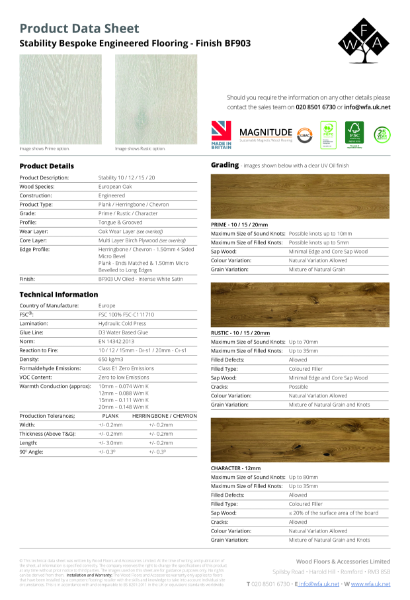 BF903 Magnitude Data Sheet