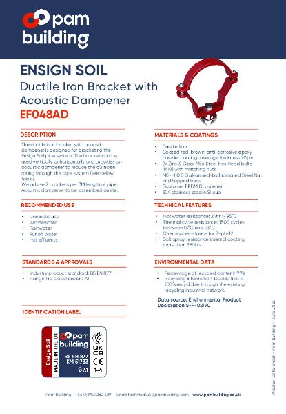 EF048AD - Ductile Iron Bracket with Acoustic Dampener