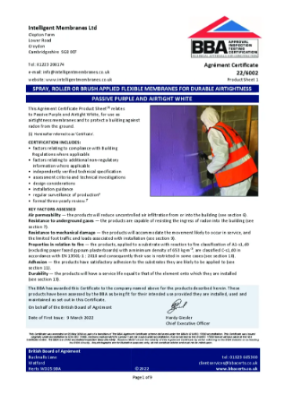 BBA Cert - Passive Purple ^M Airtight White Spray - Roller