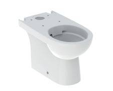 Geberit Selnova Floor-Standing WC For Close-Coupled Exposed Cistern, Washdown, Multidirectional Outlet, Semi-Shrouded, Rimfree - Floor-standing WC Set