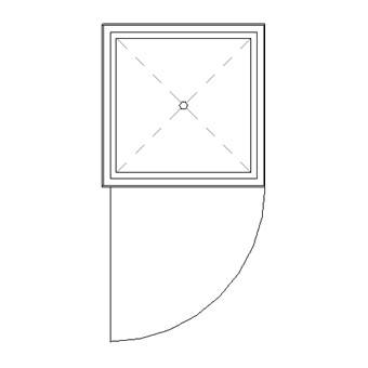 Rectangular shower cubicle assembly