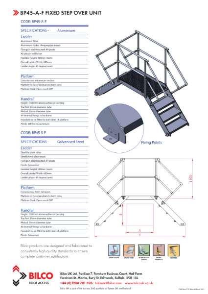 PRODUCT LITERATURE - FIXED  Step Over Ladders