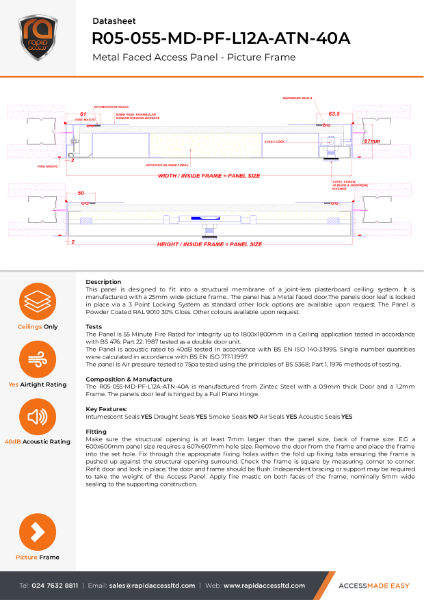 Datasheet Fire Rated - Acoustic - Airtight