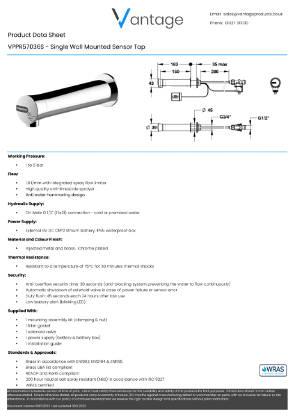 Product Data Sheet VPPR57036S (Presto)