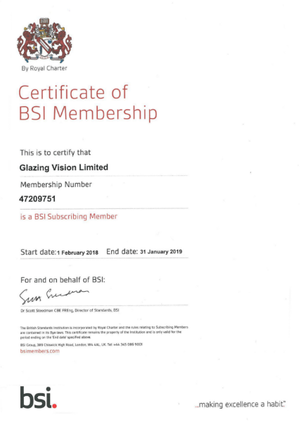 BSI Certificate of Membership