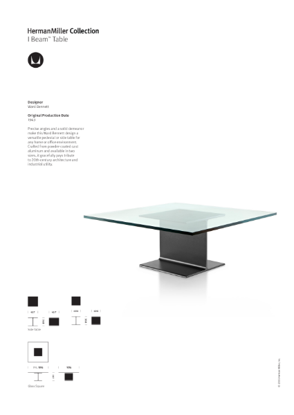 I-beam Table Collection - Product Sheet