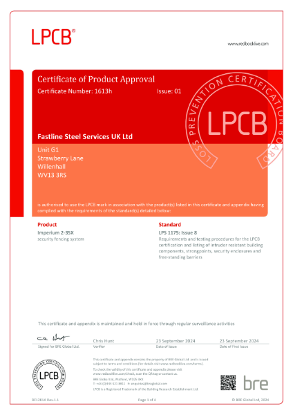 LPCB Certificate 1613h