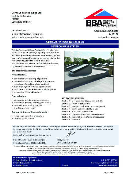BBA Agrément Certificate