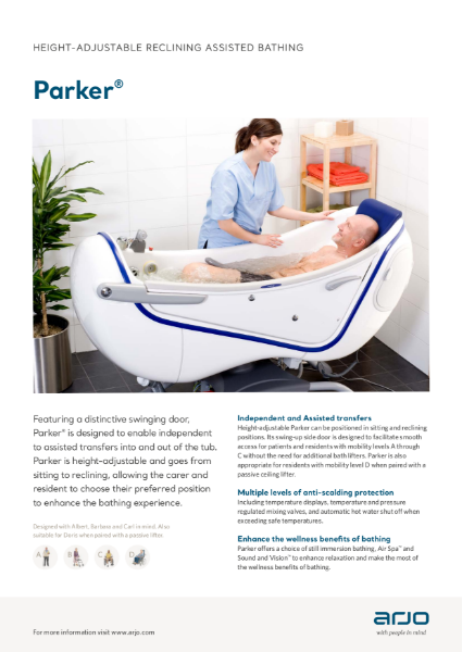Arjo Height Adjustable Reclining Assisted Bath - Parker