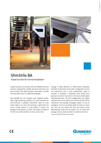 Tripod Turnstile - SlimStile BA